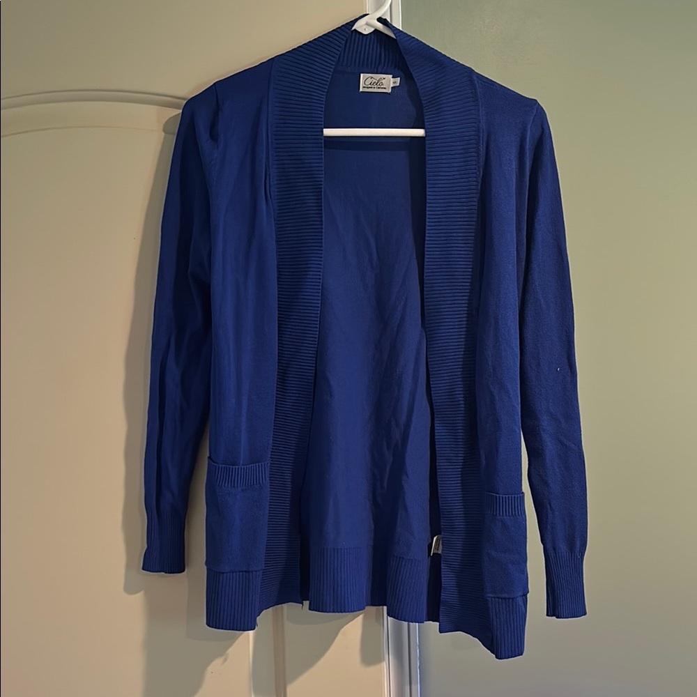 Cielo Women’s Royal Blue Open Front Cardigan